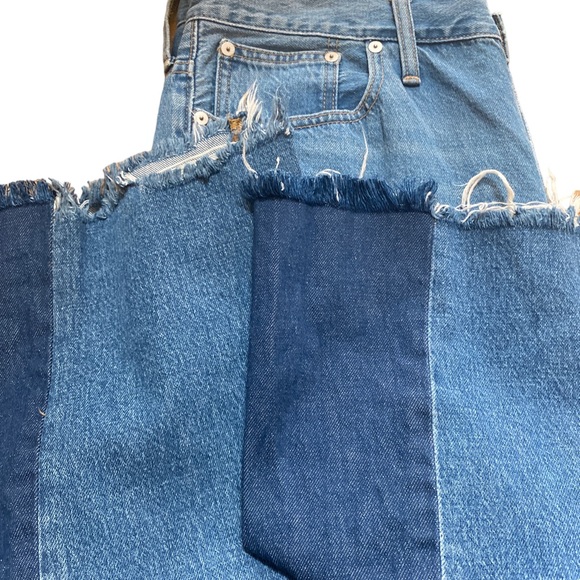 MADEWELL X ISKO Patchwork Rigid Flare Jeans, size 32 - Picture 10 of 12